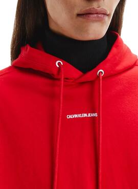 Sweat Calvin Klein Micro Branding Rouge Homme