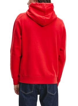 Sweat Calvin Klein Micro Branding Rouge Homme