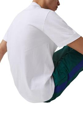 T-Shirt Lacoste Banderine Blanc pour Homme