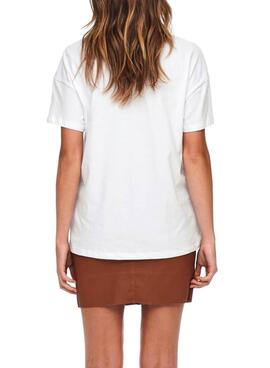 T-Shirt Only Beth Life Oversize Blanc pour Femme