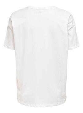T-Shirt Only Beth Life Oversize Blanc pour Femme
