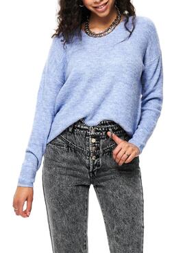 Pull Only Camilla V Bleu pour Femme