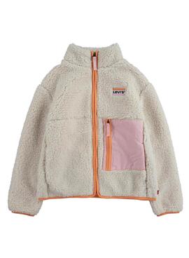 Veste Levis Shearling Blanc pour Fille