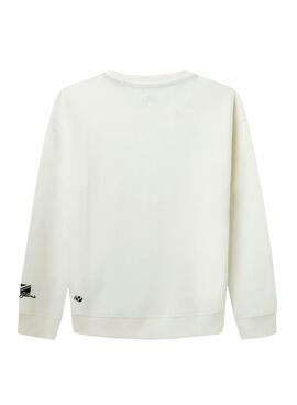 Sweat Pepe Jeans Erika Blanc pour Fille