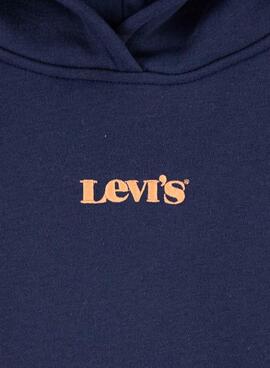 Sweat Levis Bloc Colorblock Bleu y Naranja pour Fille