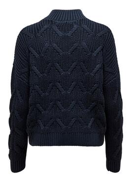 Pull Only Mette Bleu Marine Knitted pour Femme