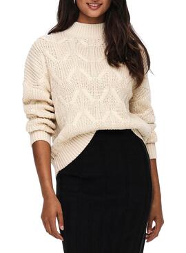 Pull Only Beige Mette Knitted pour Femme