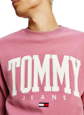 Sweat Tommy Jeans Collegiate Rose pour Homme