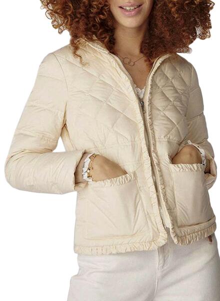 Veste Naf Naf Duvet Beige pour Femme