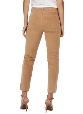 Pantalon Only Lemily Velours côtelé Beige pour Femme