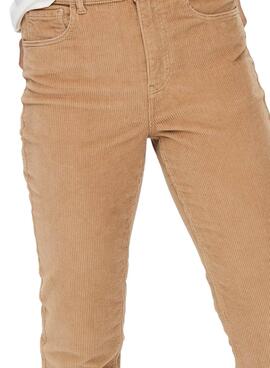 Pantalon Only Lemily Velours côtelé Beige pour Femme