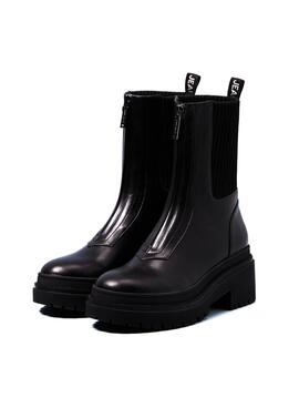 Bottines Pepe Jeans Rock Zip Noire pour Femme