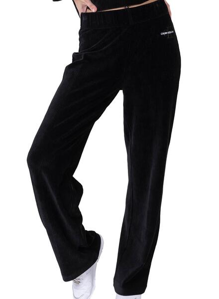 Pantalon Calvin Klein Jogging en Velours cotele Noire Femme