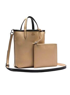 Sac main Lacoste R versible Noire Beige pour Femme