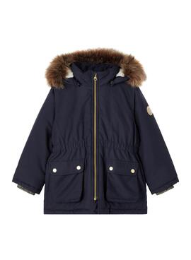 Parka Name It Mabe Bleu Marine pour Fille