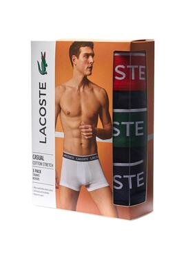 Pack 3 Slip Lacoste Boxer Bleu Marine Homme