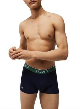 Pack 3 Slip Lacoste Boxer Bleu Marine Homme