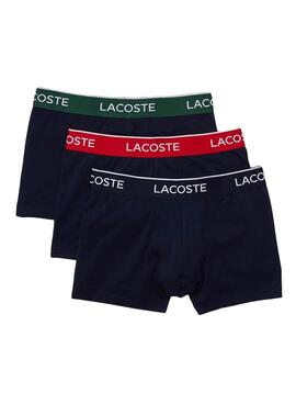 Pack 3 Slip Lacoste Boxer Bleu Marine Homme
