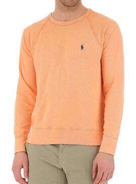 Sweat Polo Ralph Lauren Knit Orange Homme