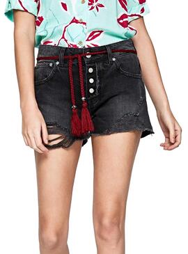 Short Pepe Jeans Bonita Noire Femme 