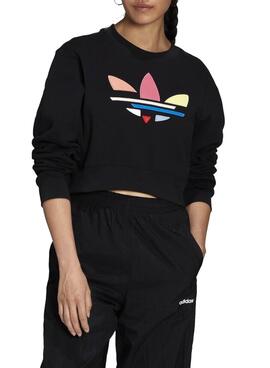 Sweat Adidas Trefoil Noire pour Femme