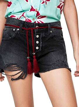 Short Pepe Jeans Bonita Noire Femme 