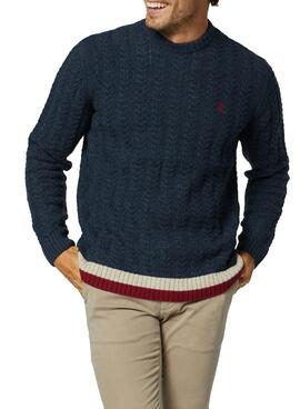 Pull El Pulpo Combo Huit Bleu Marine pour Homme