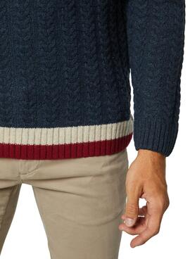 Pull El Pulpo Combo Huit Bleu Marine pour Homme