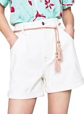 Short Pepe Jeans Daisie Blanche Femme 