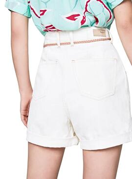 Short Pepe Jeans Daisie Blanche Femme 