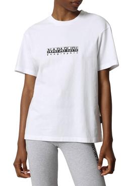 T-Shirt Napapijri S-Box W Blanc pour Femme