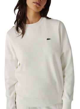 Sweat Lacoste Blanc pour Femme