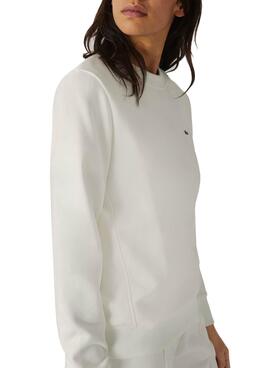 Sweat Lacoste Blanc pour Femme