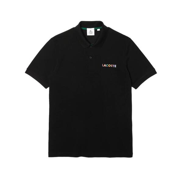 Polo Lacoste Live Noire Lettres Couleurs pour Homme