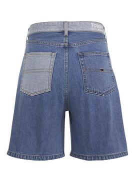 Short Tommy Jeans Contrast Panneau Denim Femme