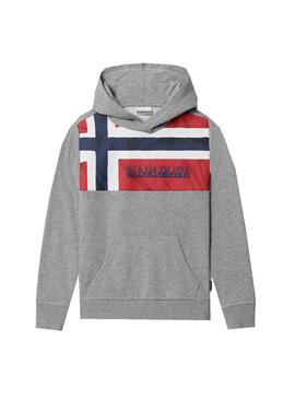 Sweat Napapijri Beri Gris Drapeau pour Garçon