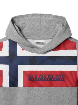 Sweat Napapijri Beri Gris Drapeau pour Garçon