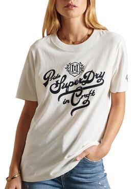 T-Shirt Superdry Pride In Craft beige pour Femme