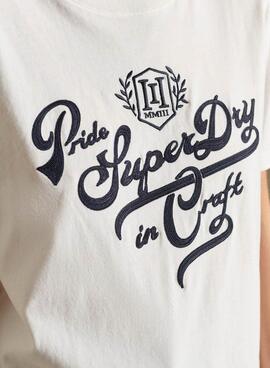 T-Shirt Superdry Pride In Craft beige pour Femme