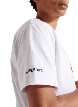 T-Shirt Superdry Code Logo Blanc Pour Homme