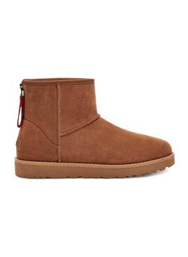 Bottes UGG Classic Mini Logo Zip Camel pour Femme