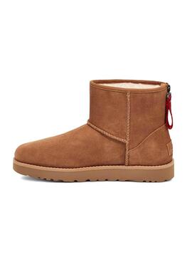 Bottes UGG Classic Mini Logo Zip Camel pour Femme