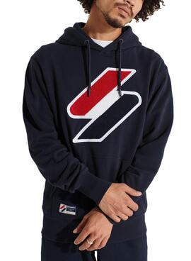 Sweat Superdry Code Logo Bleu Marine Pour Homme