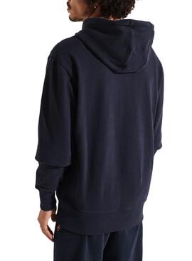 Sweat Superdry Code Logo Bleu Marine Pour Homme