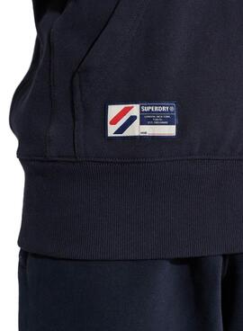 Sweat Superdry Code Logo Bleu Marine Pour Homme