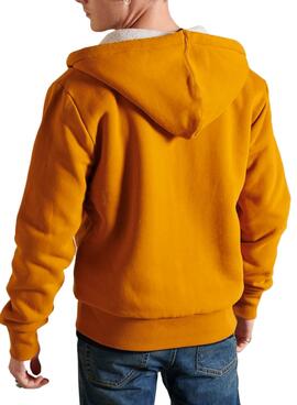 Sweat Superdry Borg Lined Moutarde pour Homme