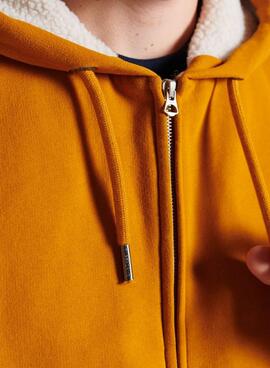 Sweat Superdry Borg Lined Moutarde pour Homme