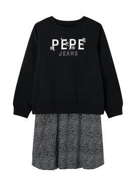 Robe Pepe Jeans Melania Noire Fille