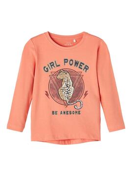 T-Shirt Name It Vix Orange Course automobile pour Fille