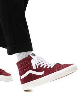 Baskets Vans Sk8-Hi Grenat pour Femme